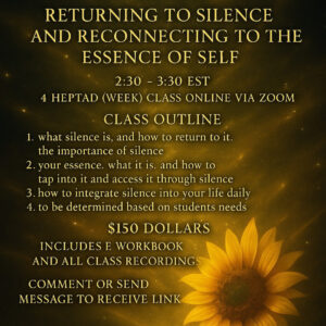 Silence and ReConnecting With Your Essence Course